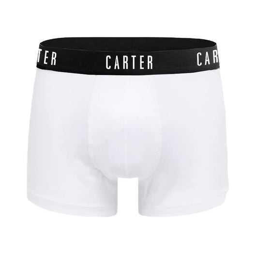 Classic Carter Cotton Stretch Boxer Brief - White/Black
